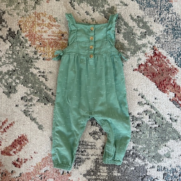Cat & Jack Boho Muslim Romper One-Piece 12 Months Baby Girl Green Jumpsuit - Picture 11 of 16